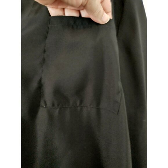 Coldwater Creek Popover Tunic Blouse Black 3/4 Sleeve V-Neck Split Cuff - 3X - Picture 2 of 8